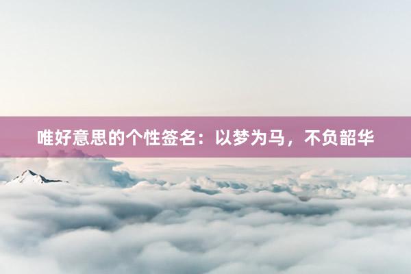 唯好意思的个性签名：以梦为马，不负韶华